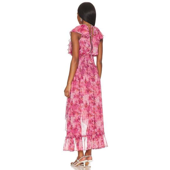 MISA Los Angeles Floral Print Bo Dress Pink Women's Size XS NWT - Picture 5 of 12